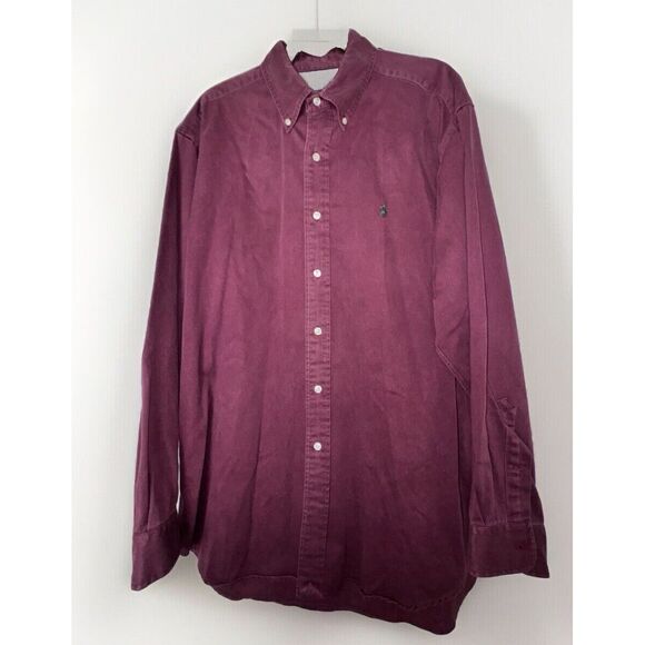 Polo Ralph Lauren Maroon Red Long Sleeve‎ shirt size Large Blake - Picture 1 of 6